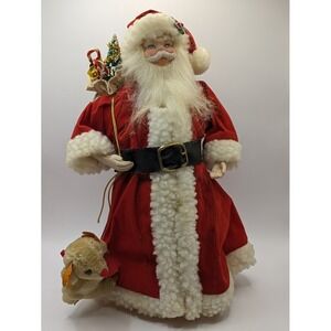 JMC Impact Santa Tree Topper Velvet Cloak With Trim 12" With Box Table Decor